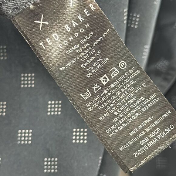 Ted Baker London Geometric Print Black Long Sleeves Button Down Casual Shirt - Picture 13 of 16